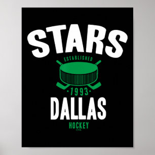 Dallas Stars Hockey Puck Black Officially Licensed Poster