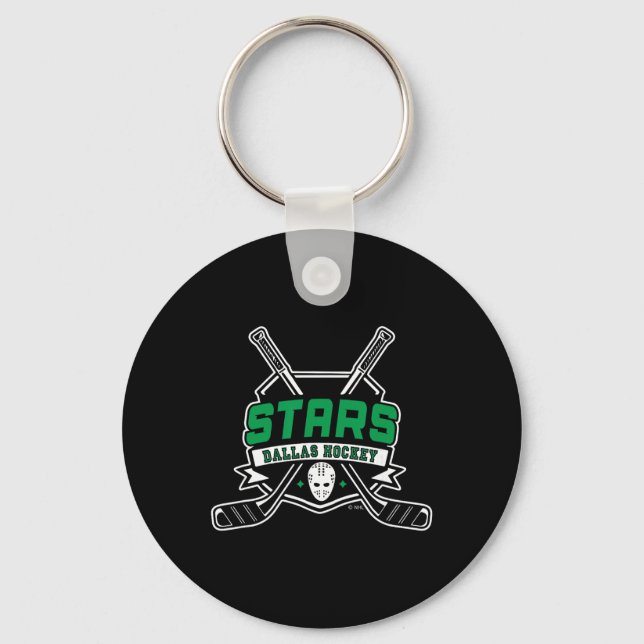 Dallas Stars Hockey Sticks Black Officially Licens Key Ring (Front)