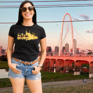 Dallas Texas Bridge Golden Sunset Travel Tee
