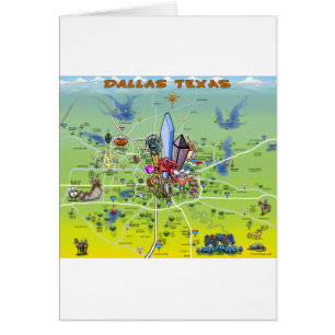 Dallas Texas Cartoon Map