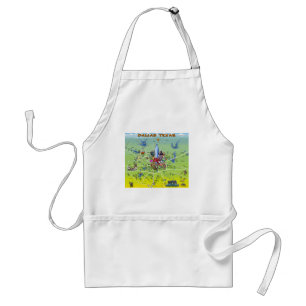 Dallas Texas Cartoon Map Standard Apron