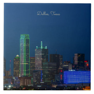 Dallas, Texas cityscape photograph, Ceramic Tile