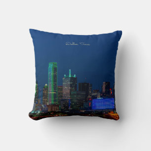 Dallas, Texas cityscape photograph, Cushion