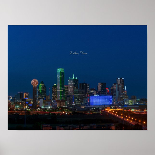 Dallas, Texas cityscape photograph, Poster (Front)
