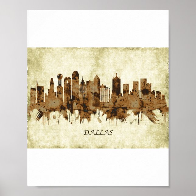 Dallas Texas Cityscape Poster (Front)