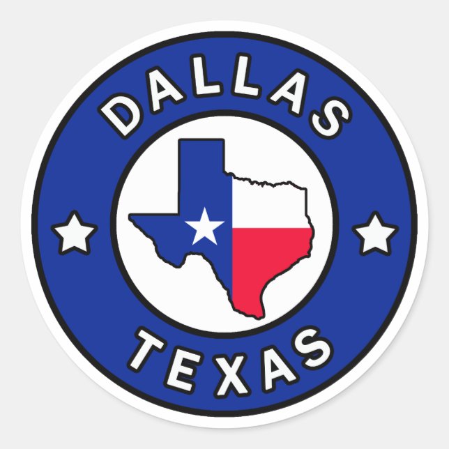 Dallas Texas Classic Round Sticker (Front)
