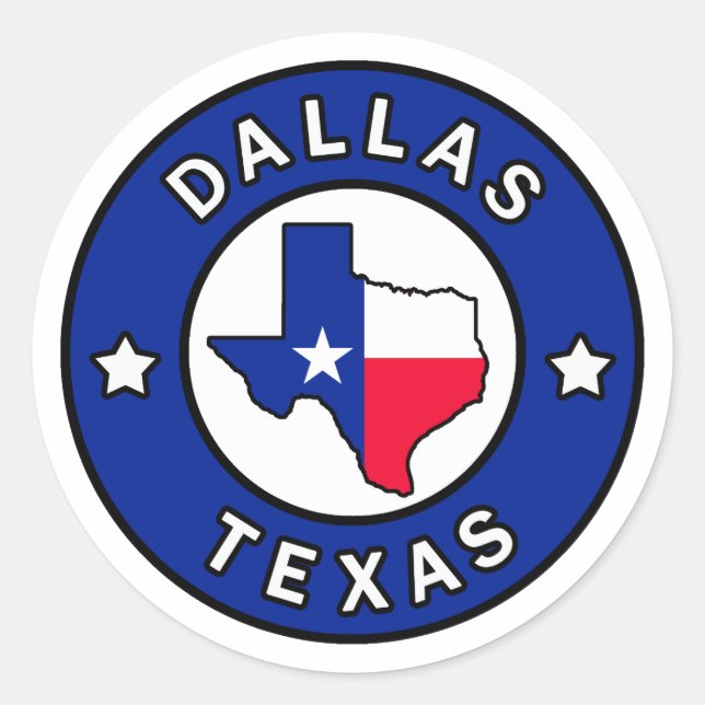 Dallas Texas Classic Round Sticker (Front)