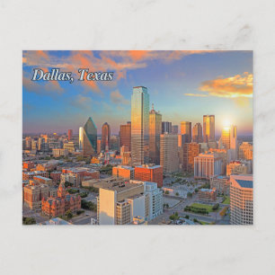 Dallas, Texas Downtown View at Sunset  Postcard