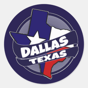 Dallas Texas flag burst stickers
