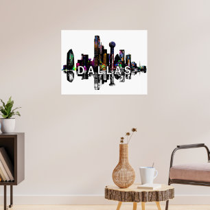 Dallas, Texas in graffiti Poster