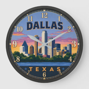 Dallas Texas Large Clock