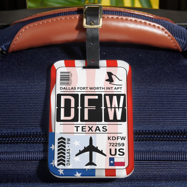 Dallas Texas Luggage Tag (Front Insitu 2)