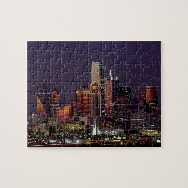 Dallas, Texas night skyline Jigsaw Puzzle (Horizontal)