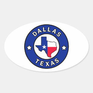 Dallas Texas Oval Sticker