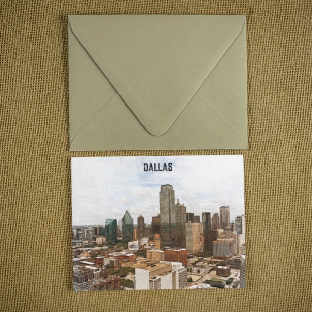 Dallas Texas Panorama VIew City Silhouette Postcard (dallas texas city silhouette postcard)