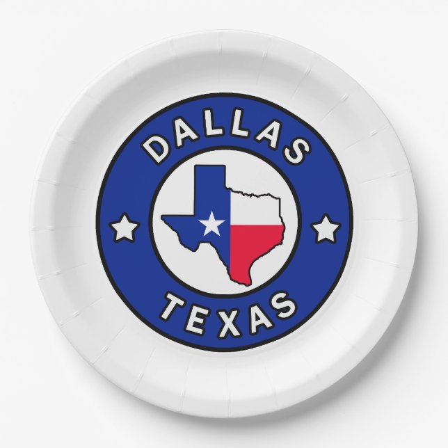 Dallas Texas Paper Plate (Front)