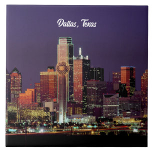 Dallas, Texas skyline at dusk Ceramic Tile