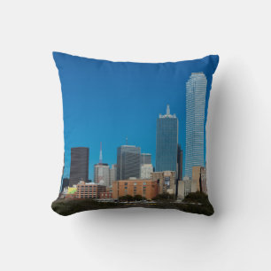 Dallas Texas skyline at sunset Cushion