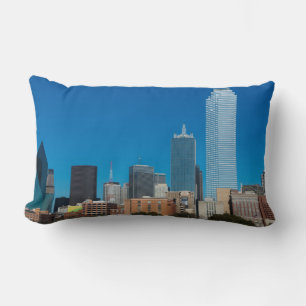 Dallas Texas skyline at sunset Lumbar Cushion