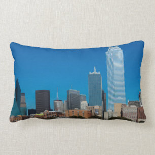 Dallas Texas skyline at sunset Lumbar Cushion