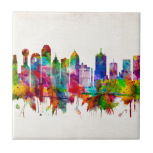 Dallas Texas Skyline Ceramic Tile