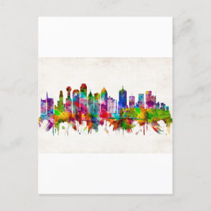 Dallas Texas Skyline Invitation Postcard