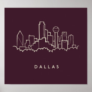 Dallas Texas Skyline Poster