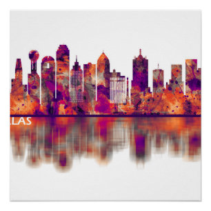 Dallas Texas Skyline Poster