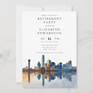 Dallas Texas Skyline Retirement Party Invitation
