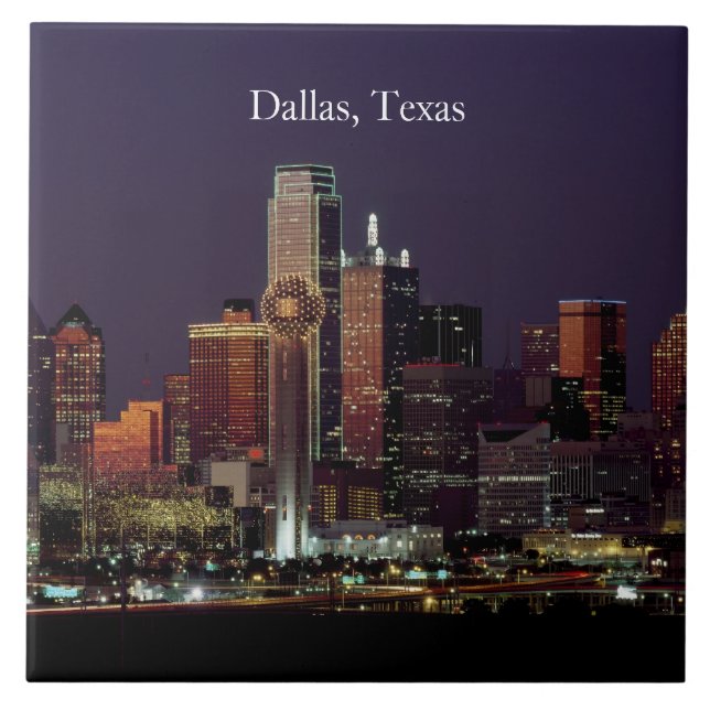 Dallas, Texas skyline view, Ceramic Tile (Front)