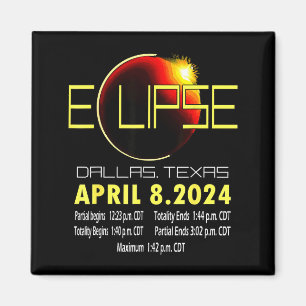 Dallas Texas Solar Eclipse 2024 Solar Eclipse Funn Magnet