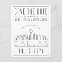 Dallas, Texas | Stylised Skyline Save the Date