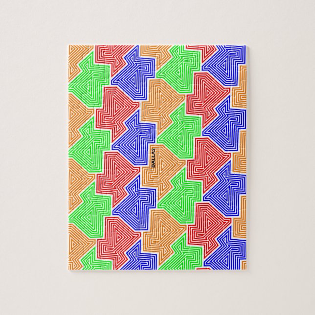 "Dallas - Texas" tessellated puzzle (Vertical)