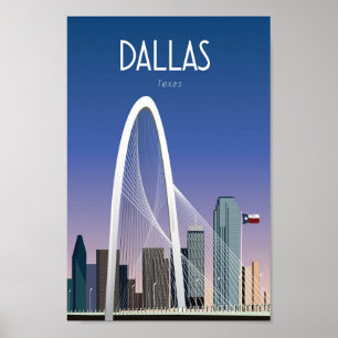 Dallas Texas travel poster city