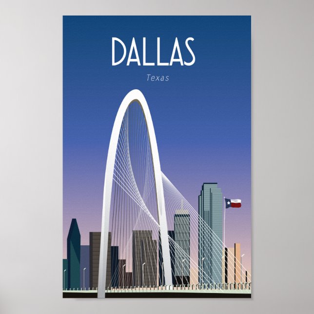 Dallas Texas travel poster city (Front)