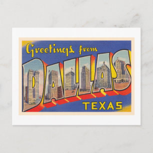 Dallas Texas TX Vintage Large Letter Postcard
