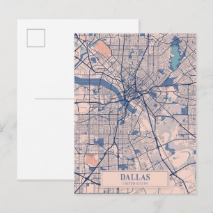 Dallas Texas USA Breezy City Map Travel Postcard