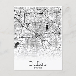 Dallas Texas USA Travel City Road Map Postcard
