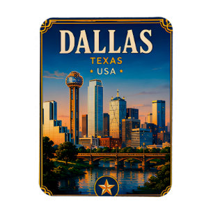 ⭐ Dallas Texas Vacation Memory From Skyline Visit Magnet