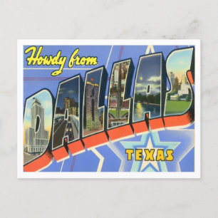 Dallas, Texas Vintage Big Letters Postcard