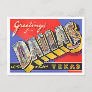 Dallas, Texas Vintage Big Letters Postcard