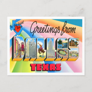 Dallas, Texas Vintage Big Letters Postcard