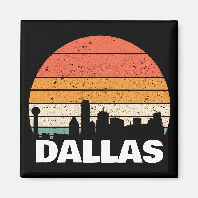 DALLAS TEXAS VINTAGE SUNSET MAGNET (Front)