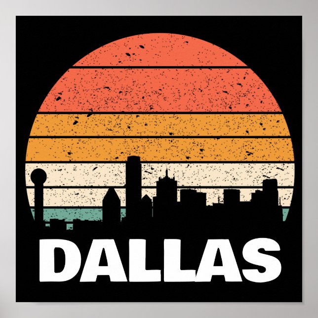 DALLAS TEXAS VINTAGE SUNSET  POSTER (Front)