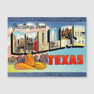 Dallas Texas Vintage Travel Magnetic Card