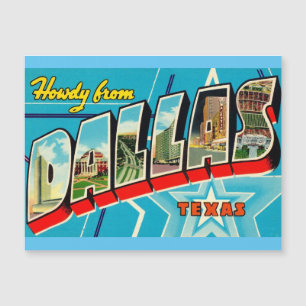 Dallas, Texas Vintage Travel Magnetic Card