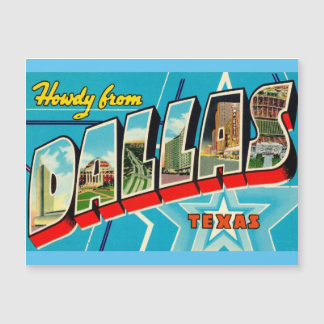 Dallas, Texas Vintage Travel Magnetic Card