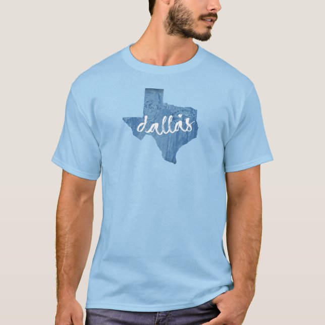 Dallas, Texas Wood Grain T-Shirt (Front)