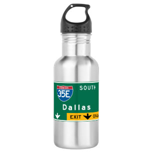 Dallas, TX Road Sign 532 Ml Water Bottle