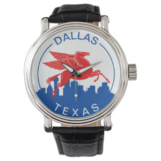 Dallas TX Wristwatch w/ skyline and Pegasus mascot